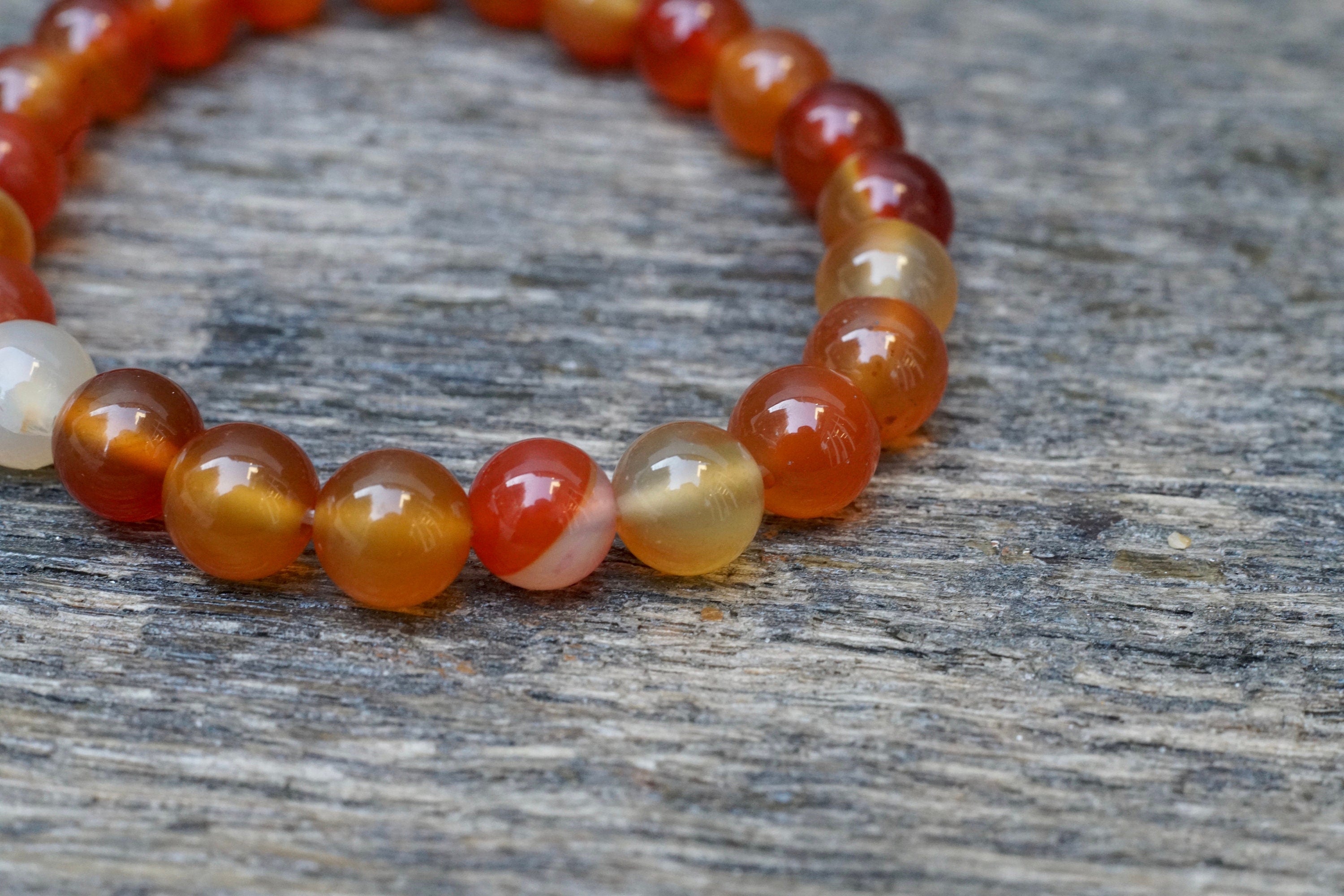 1pc Handcrafted Natural Gemstone Red Agate Bracelet With Inlaid Design |  SHEIN EUR